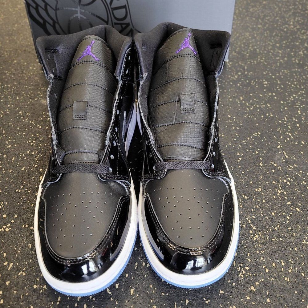Nike Jordan 1 Mid Space Jam Black Sneakers DV1337-004 GS Size 6Y/Women's 7.5 - Picture 3 of 8